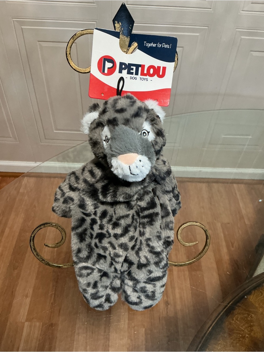 Brand New Petlou Tiger squeaker and Clinker  Dog Toy 13"